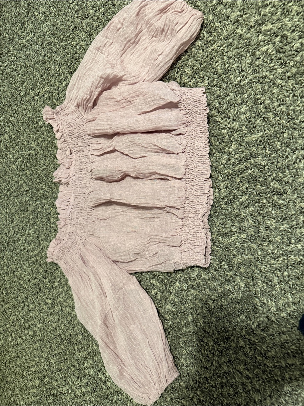 Girls' Pink Smocked Peasant Top - Unbranded